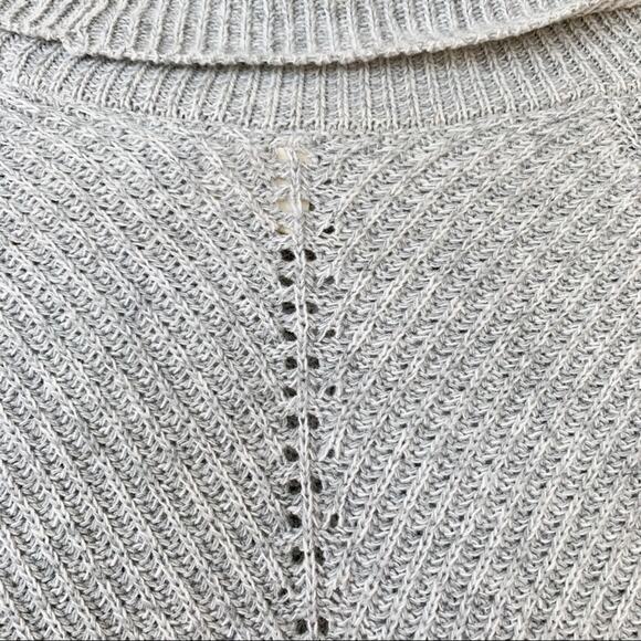 Anthropologie Moth Gray Tie Front Turtleneck Sweater XS - Picture 7 of 10